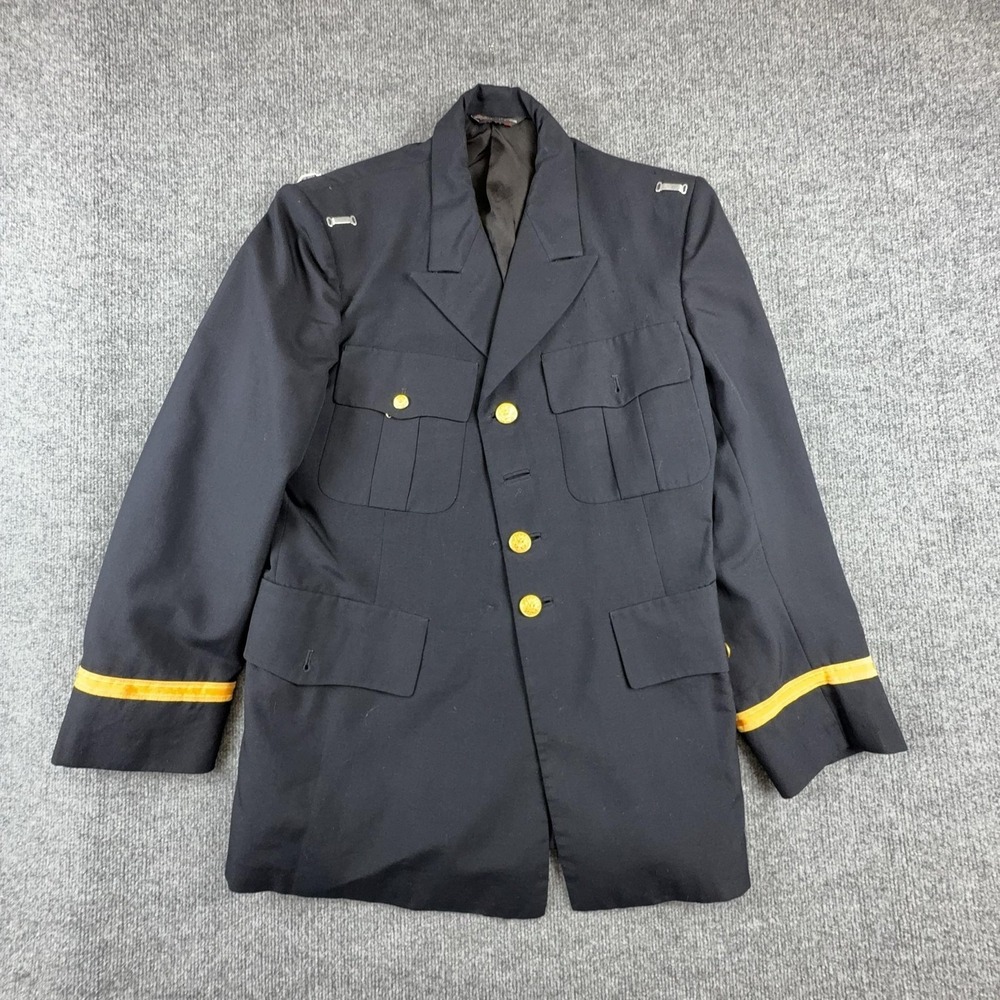 Vintage Patriot Blazer Coat Mens 40 Navy Blue Uniform Gold Buttons Made USA
